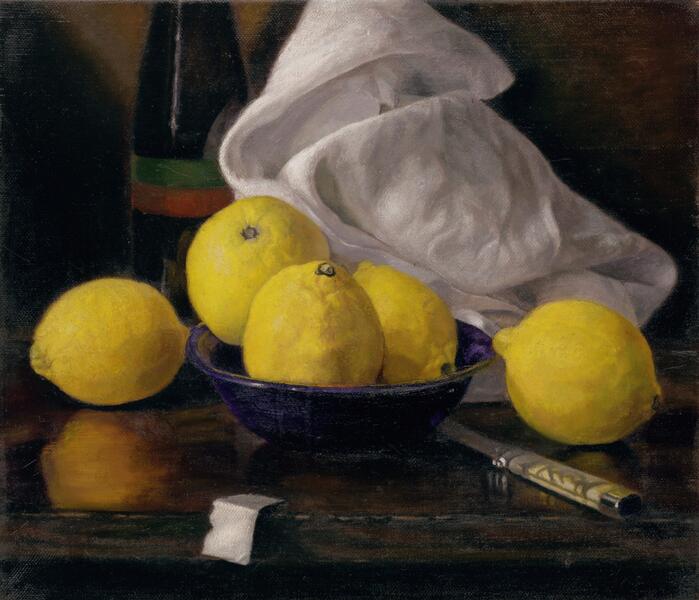 Lemons with White Cloth