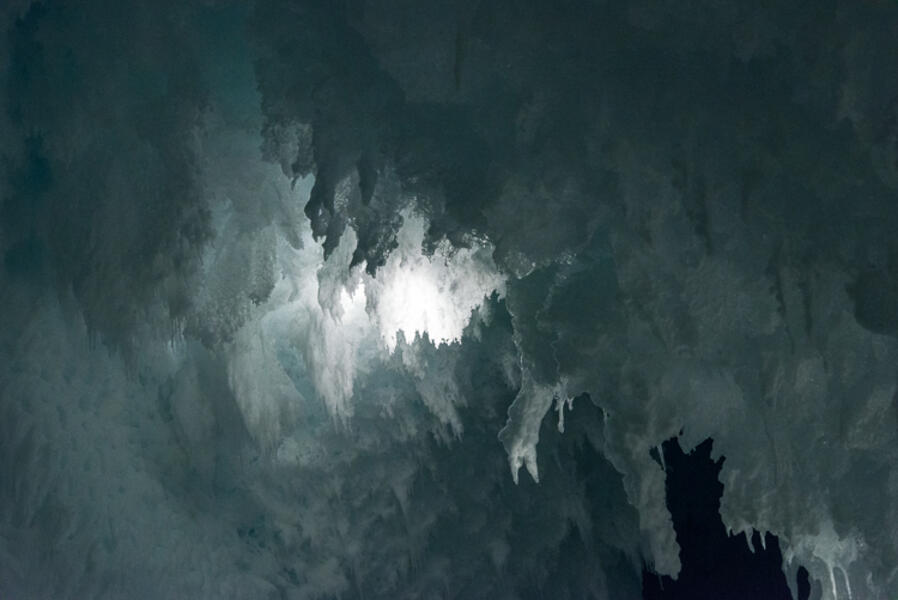 Gothic Ice, Backlit, Erebus Glacier Ice Tongue Cave
