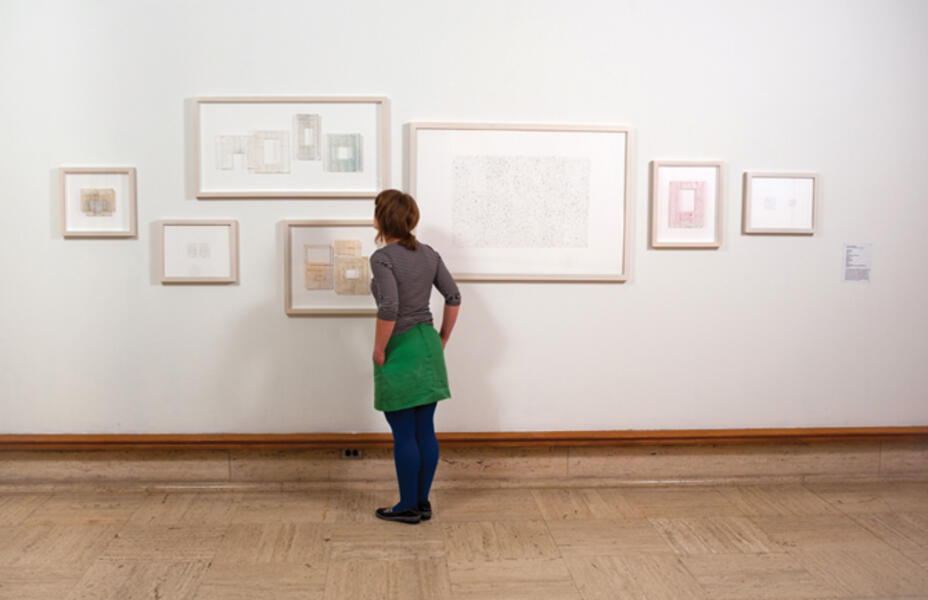 Installation view of works on paper