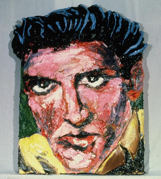 Built-Out Portrait of Elvis Presley by Artist Brett Stuart Wilson, in the Sylvio Perlstein Collection