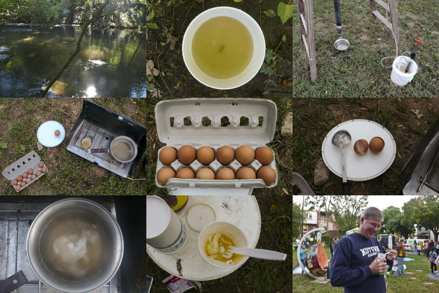 Untitled Emergency Survival Tactic #12 (Poached Eggs from the Jones Falls River)
