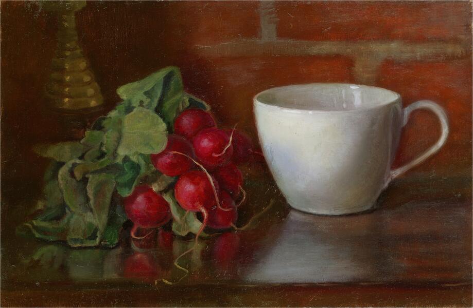 White Cup with Radishes