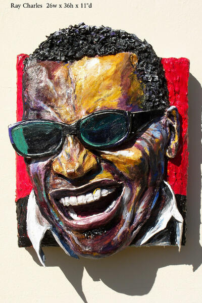 Built-Out Portrait of Ray Charles by Artist Brett Stuart Wilson
