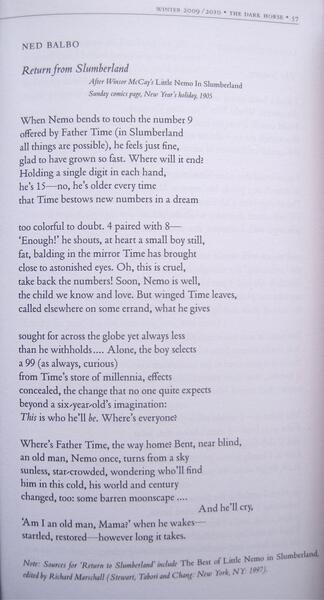 Return to Slumberland, from The Dark Horse, Winter 2009/2010