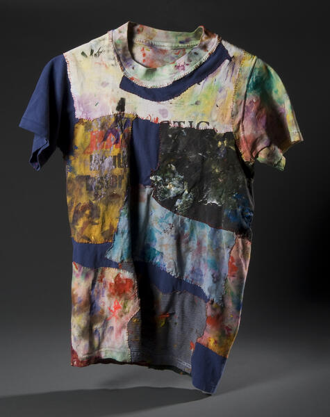 painting rag shirts, acrylic, painting, painting rags, sewing, thread, putting pieces back together, making a painting, shirts, t-shirts, sleeves, colors, paint, cleaning brushes, recycling, repurposing, painting history, wearable art, wearable paintings
