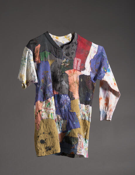 painting rag shirts, acrylic, painting, painting rags, sewing, thread, putting pieces back together, making a painting, shirts, t-shirts, sleeves, colors, paint, cleaning brushes, recycling, repurposing, painting history, wearable art, wearable paintings,