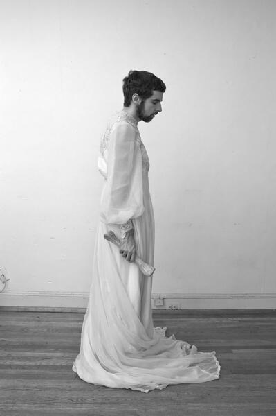 Portrait with Wedding Dress and Bone