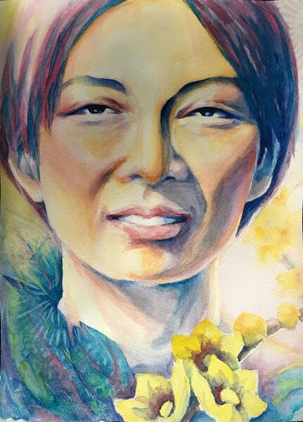 Akiko, 12 x 9, Watercolor (2022)