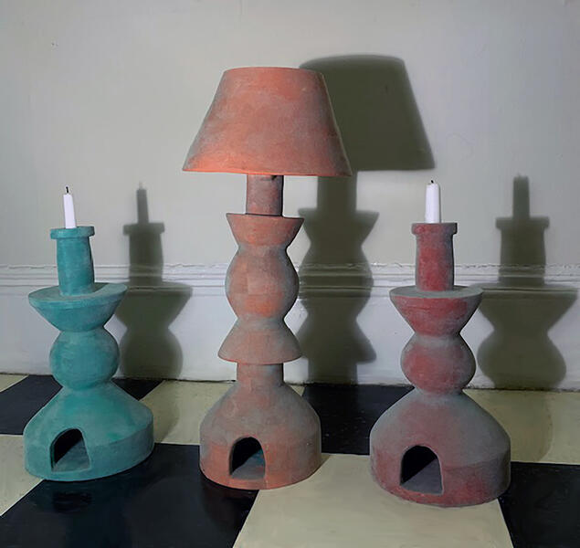 Flocked Candle Holders