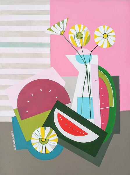 Watermelon and Daisies