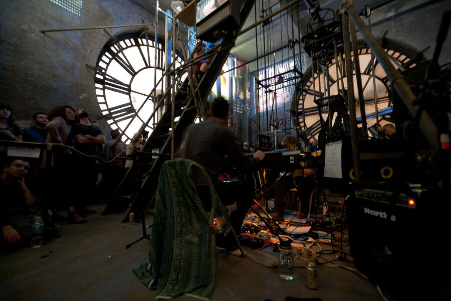 Peals performing Time Is a Milk Bowl at the Bromo Seltzer Tower - April 2013.jpg
