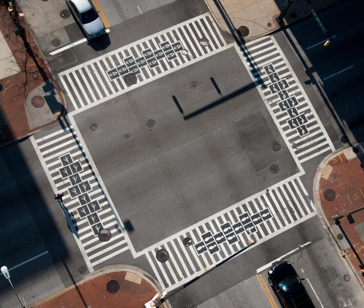 Hopscotch Crosswalks seen from above