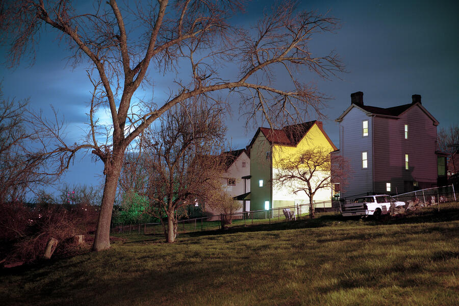 Moon light over houses