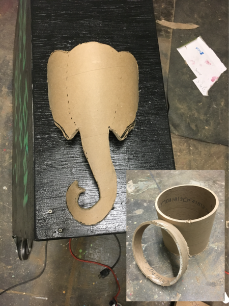 Elephant head from cardboard