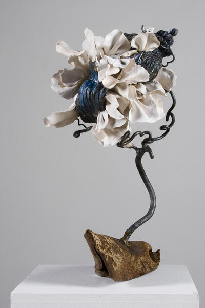 Porcelain and Iron, Porcelain, iron, steel, oxides and oxidation, 14in x 10in x 7"