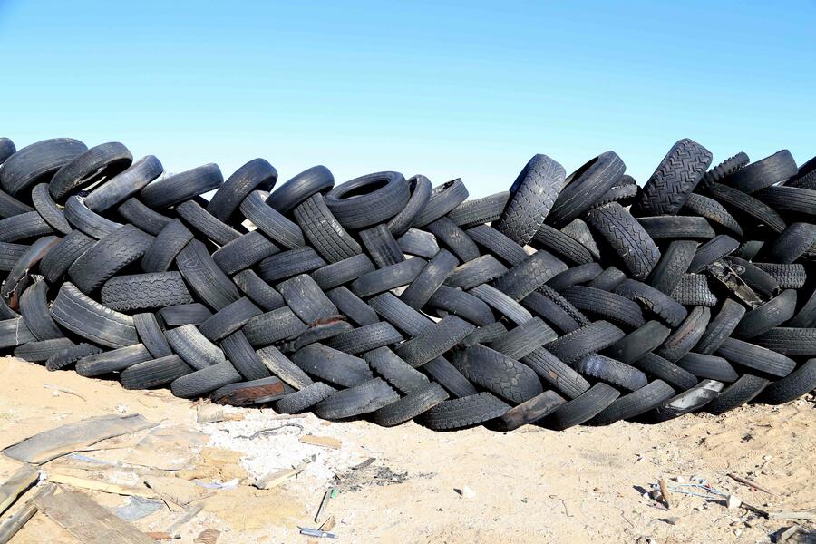 Tire Stack Barrier (detail) 