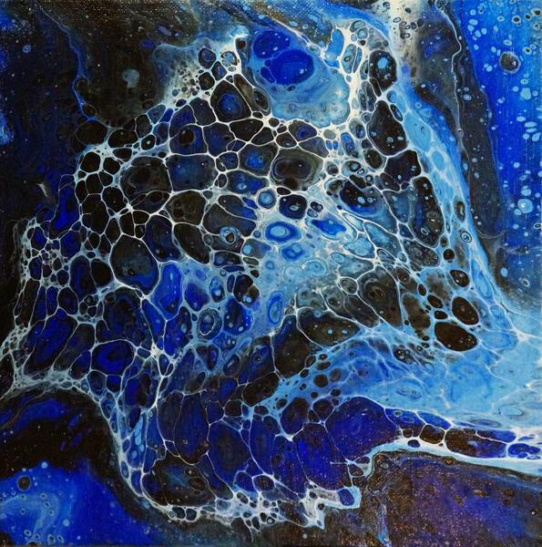 Blue Sea Fluid Painting