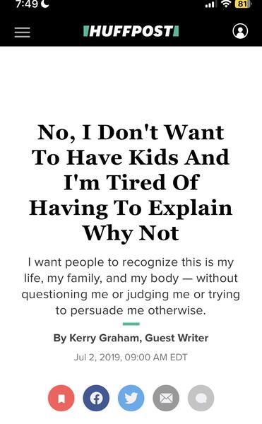 No, I Don't Want To Have Kids And I'm Tired Of Having To Explain Why Not