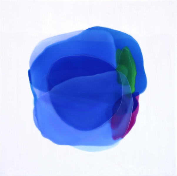 resin art blue painting by Farida Hughes