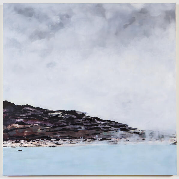 where earth and sky mix and mingle, 2018, oil on panel, 36 x 36 inches