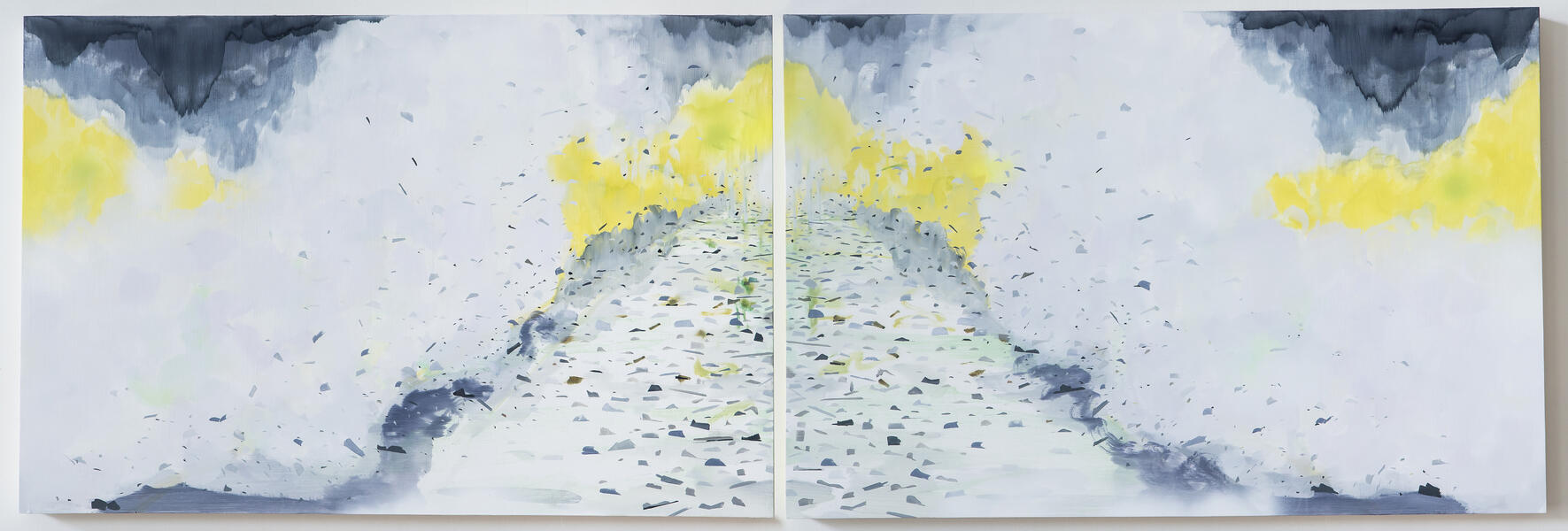how to lose without negotiating 2016, oil on panel, Diptych 24 x 73 inches, each panel is 24 x 36 inches