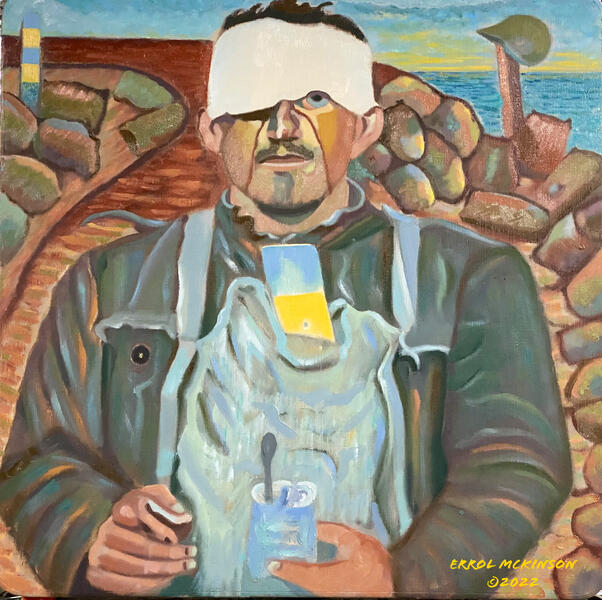 Modern Art Meets Cubism - Yuri the Wounded  Ukraine Soldier