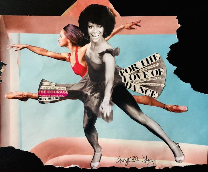 Women's History Month, black, white and color collage