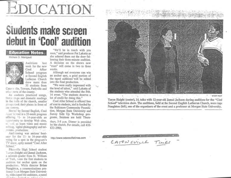 Cool After School Article in Catonsville Times