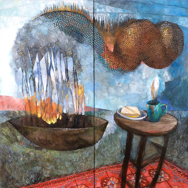 Ship On Fire (diptych)
