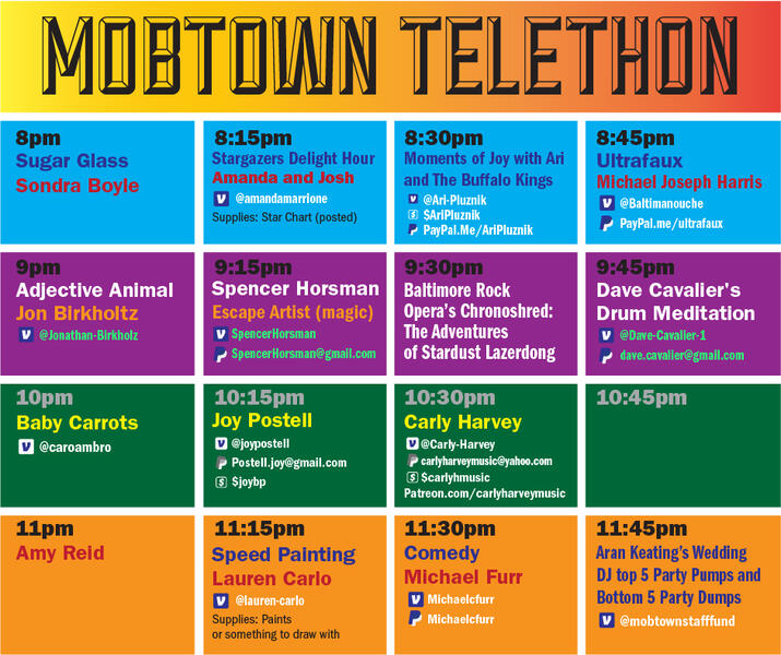 Mobtown Telethon Schedule Part 3: Now It's Dark