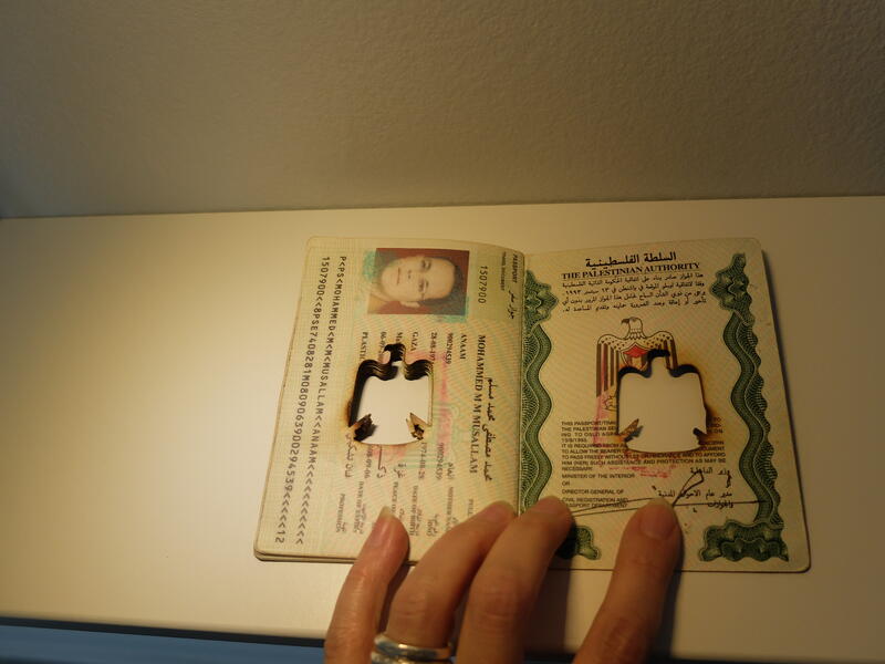 Artists installing- Palestinian Passport