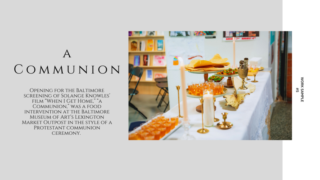 a Communion Work Sample