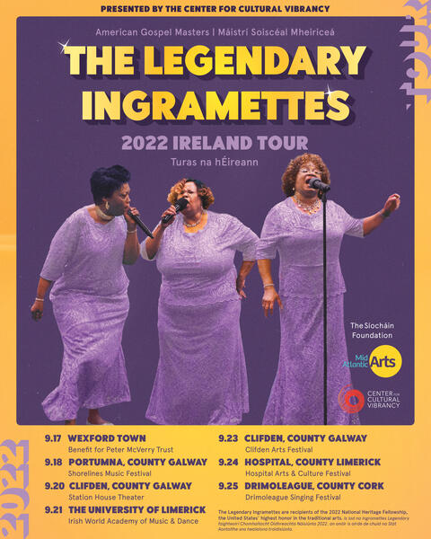 The Legendary Ingramettes 2022 Ireland Tour Poster