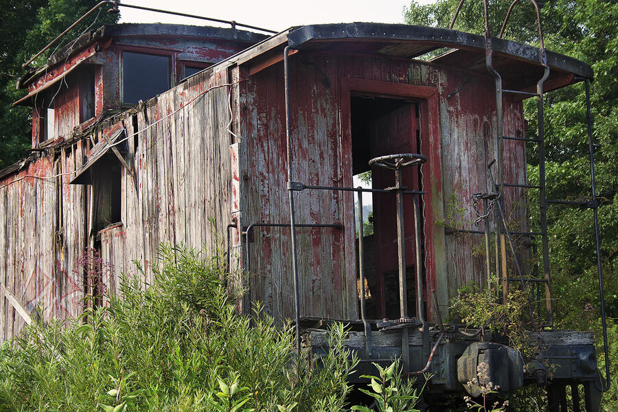 abandoned, railroad, caboose