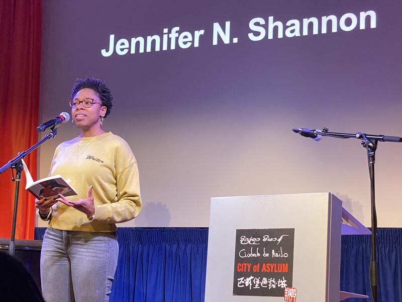 Jennifer reading at the City of Asylum in Pittsburgh, PA - Feb. 2020