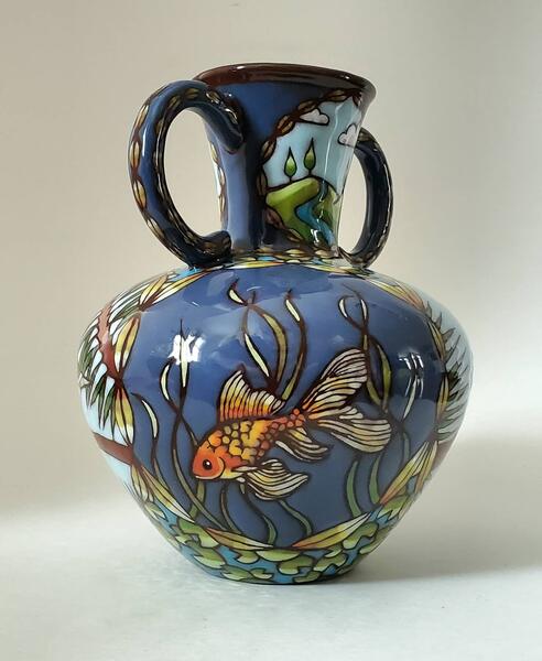 Goldfish and Songbirds vase