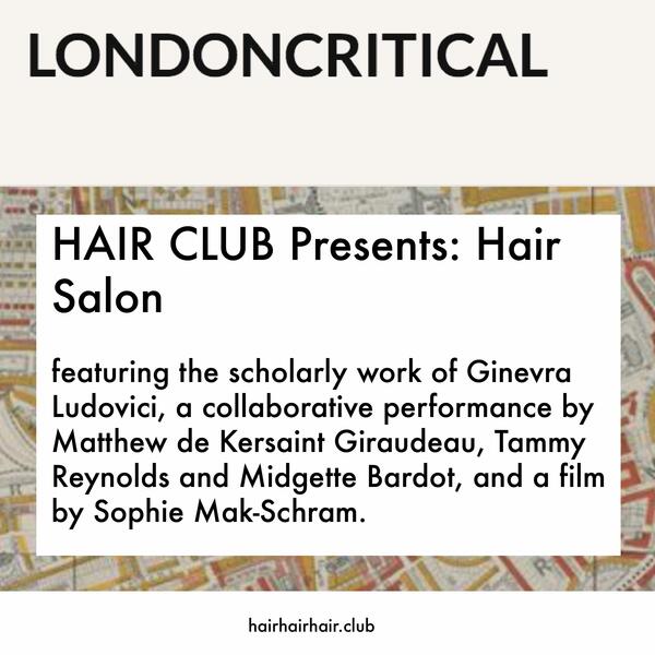 Hair Salon at the London Conference in Critical Thought (London, UK, 2022)