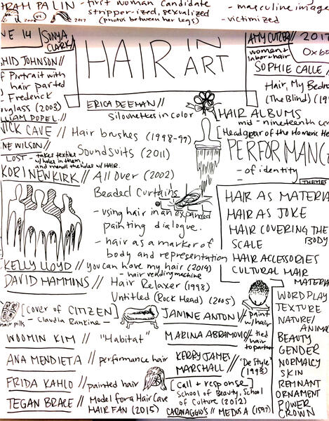 Conversation Map (2017), hair in art