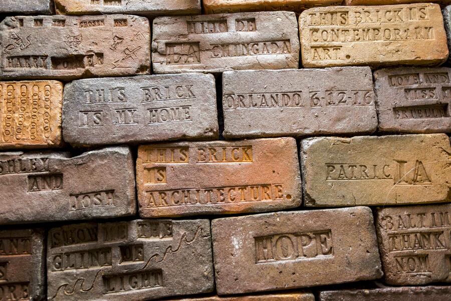Bricks made by Baltimore Mobile Community Brick Factory