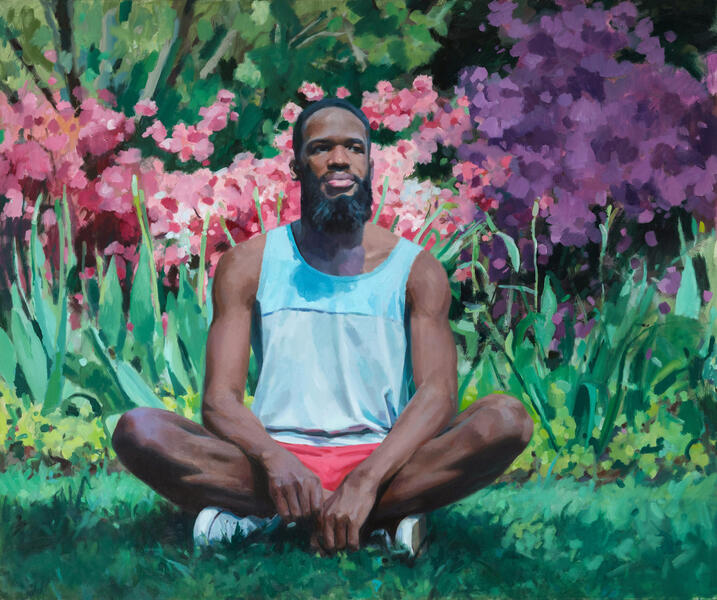 Francis In The Garden (Oil on canvas, 36x34)