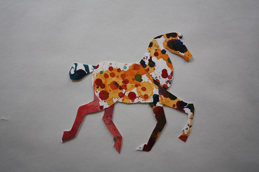 Cut paper horse