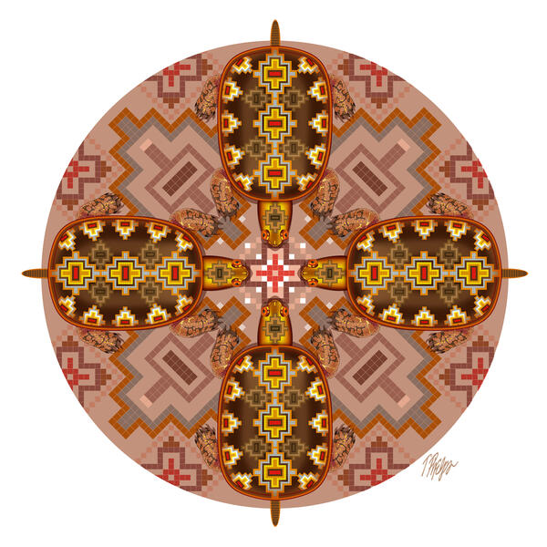 Brown Navajo Turtle Mandala