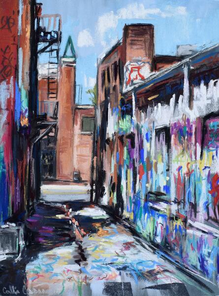 Graffiti Alley in Baltimore City by Collin Cessna Pastel