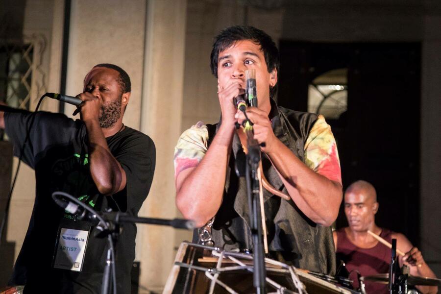 Bhangra Fusions: Red Baraat, featuring Shodekeh during the 2017 IlluminAsia Festival @ the Smithsonian's Freer & Sackler Galleries. Photo by Cory Herl Grace.