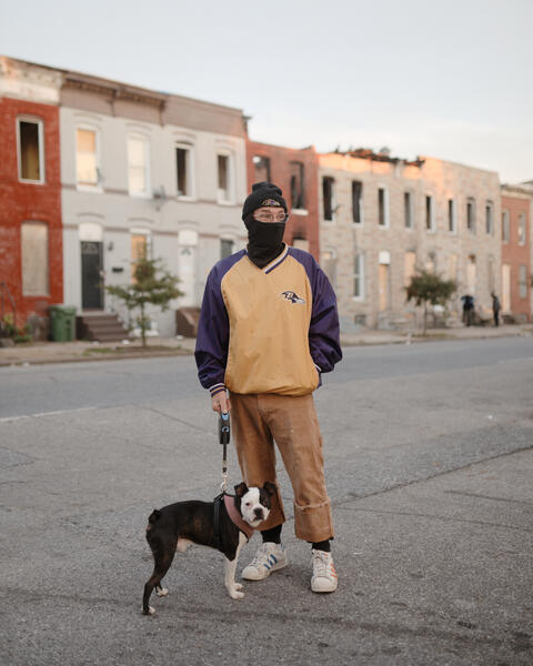 A man and his dog in Mount Clare.