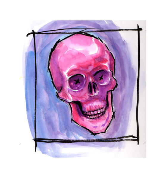 Red on Purple Skull