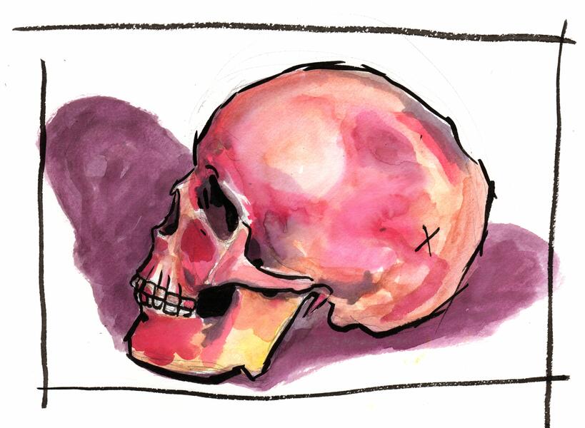 Red Yellow and Purple Skull