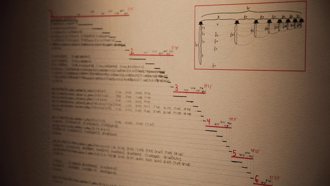 Score detail from harmonic curtain