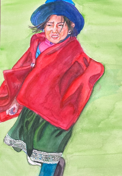 Girl in Red Poncho, by Daniela Godoy