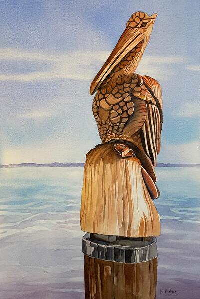 Wooden Dock Bird 1